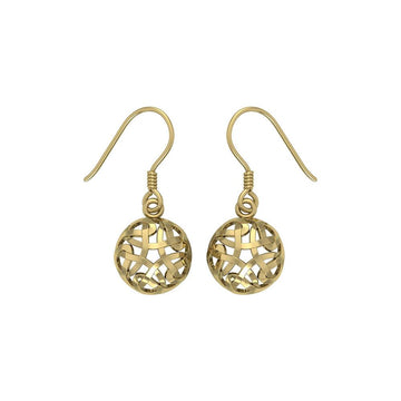 Celtic Knotwork Solid Gold Earrings GTE685 - Jewelry